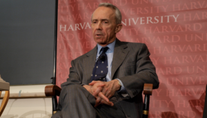 Newly retired Supreme Court Associate Justice David Souter discusses his future plans at a Constitution Day appearance at Harvard Law School. Photo by Matthew Hutchins.
